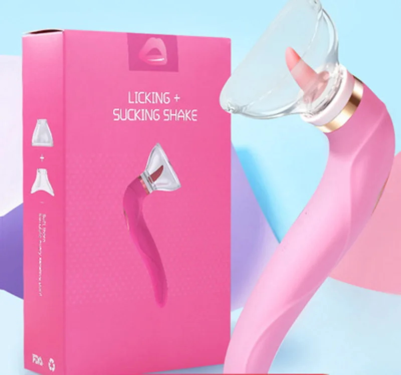 Amazing Best seller Vacuum Tongue licking vibrator breast sucking nipples simulation suction vibrators sex toys for women