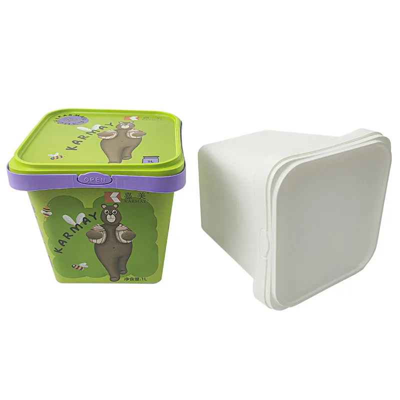 Wholesale Durable Custom logo Printed 1L Disposable IML Round pp Plastic Cheese Tub Margarine Packaging Butter Container