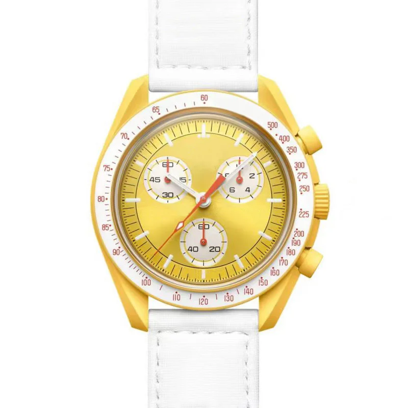 Couple Watch Multifunction Plastic Case Weight Moon Watches For Men swatch Ladies Business Chronograph Explore Planet AAA watch