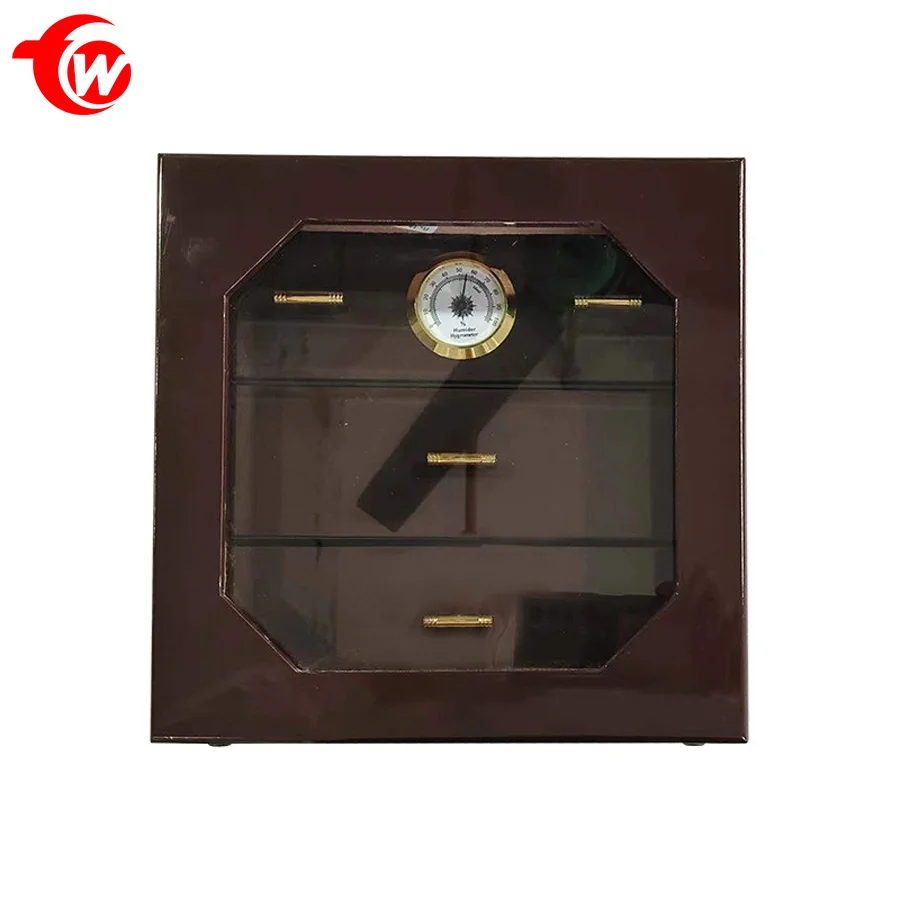 Cedar wood Wholesale High-end Cigar Cabinet Wooden Marbling Design Cigars Humidors Cabinet Box
