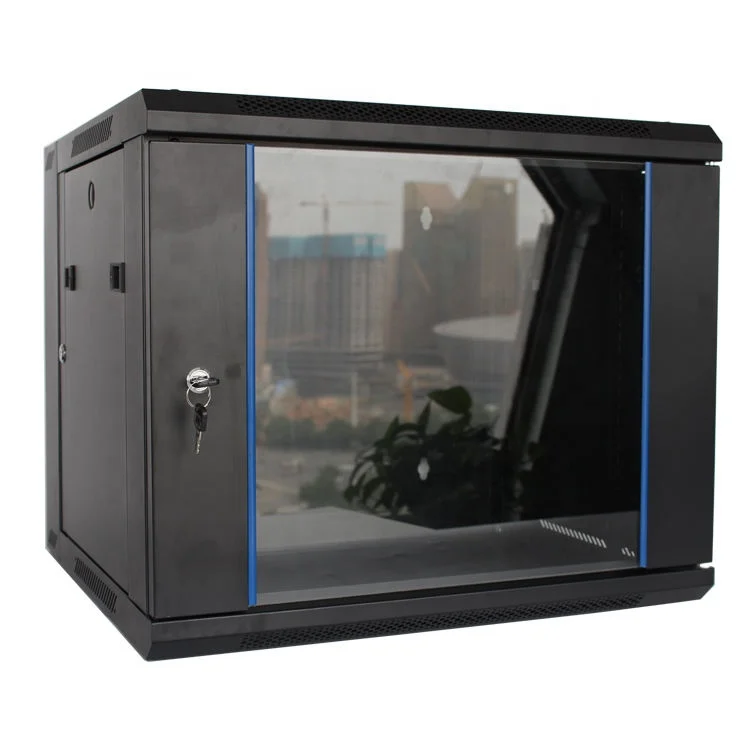 19' Cheap Price 4U 6U 9U 12U Data Enclosure Server Rack 600*450 Wall Mount Single Section Glass Door Network Cabinet