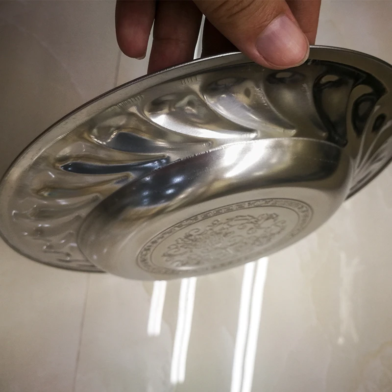 Stainless Steel Plate Tray Round Plate Pearl Cherry Tray For Fruits and Vegetables