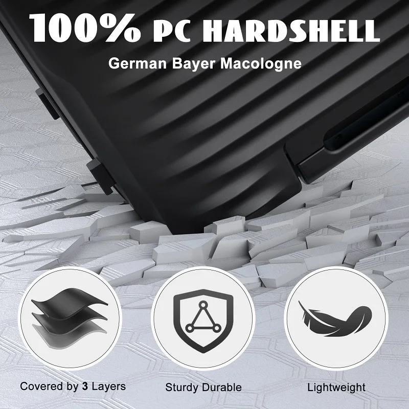 Factory wholesale PC unisex carry-on large capacity luggage with wheels travel suitcase 3 piece trolley luggage set