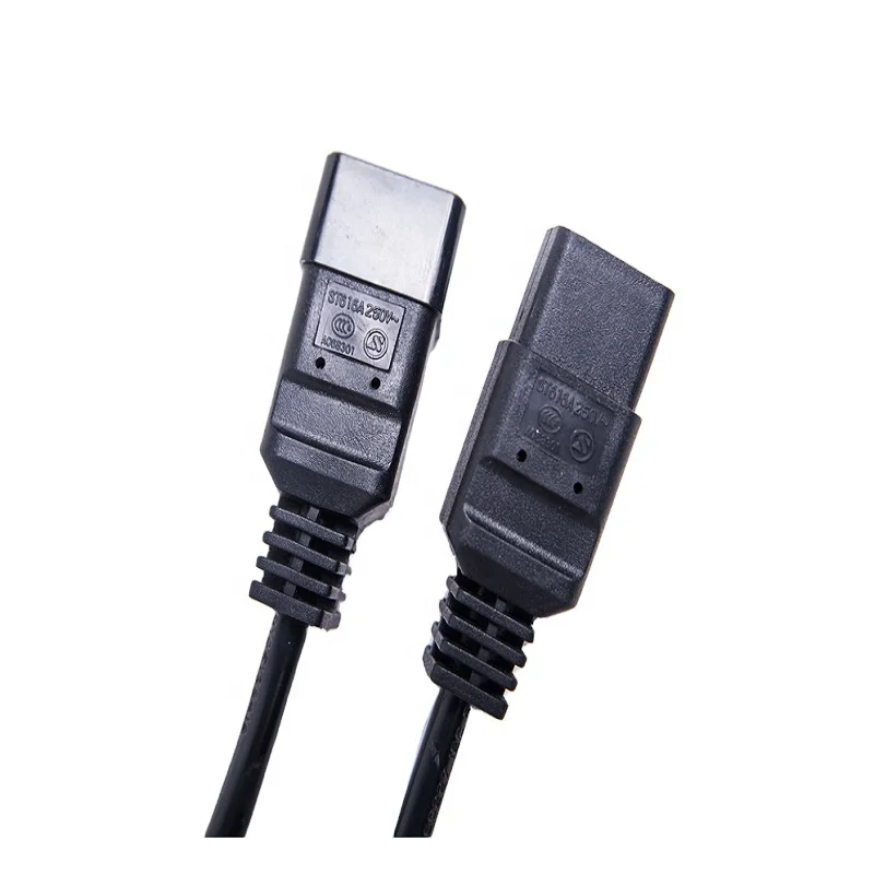 Подгонянный CE одобренный Китай IEC 320 250V C13/C14/C19/C20 штепсельная вилка черный удлинитель AC шнур питания