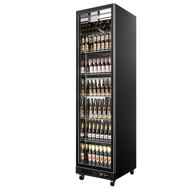 LW620C продуктовый холодильник без запотевания черный белый цвет 366L однодверный Холодильный шкаф для кондитерских