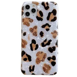 Chic Shell Case Cover for iPhone 13 12 7 8 Plus X XS Max Golden Leopard Phone Case for iPhone 11 Pro Max Cases Leopard