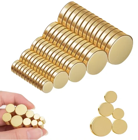 N52 super strongc round disc bulk gold-plated permanent neodymium gold magnet powerful for gift box electronic products