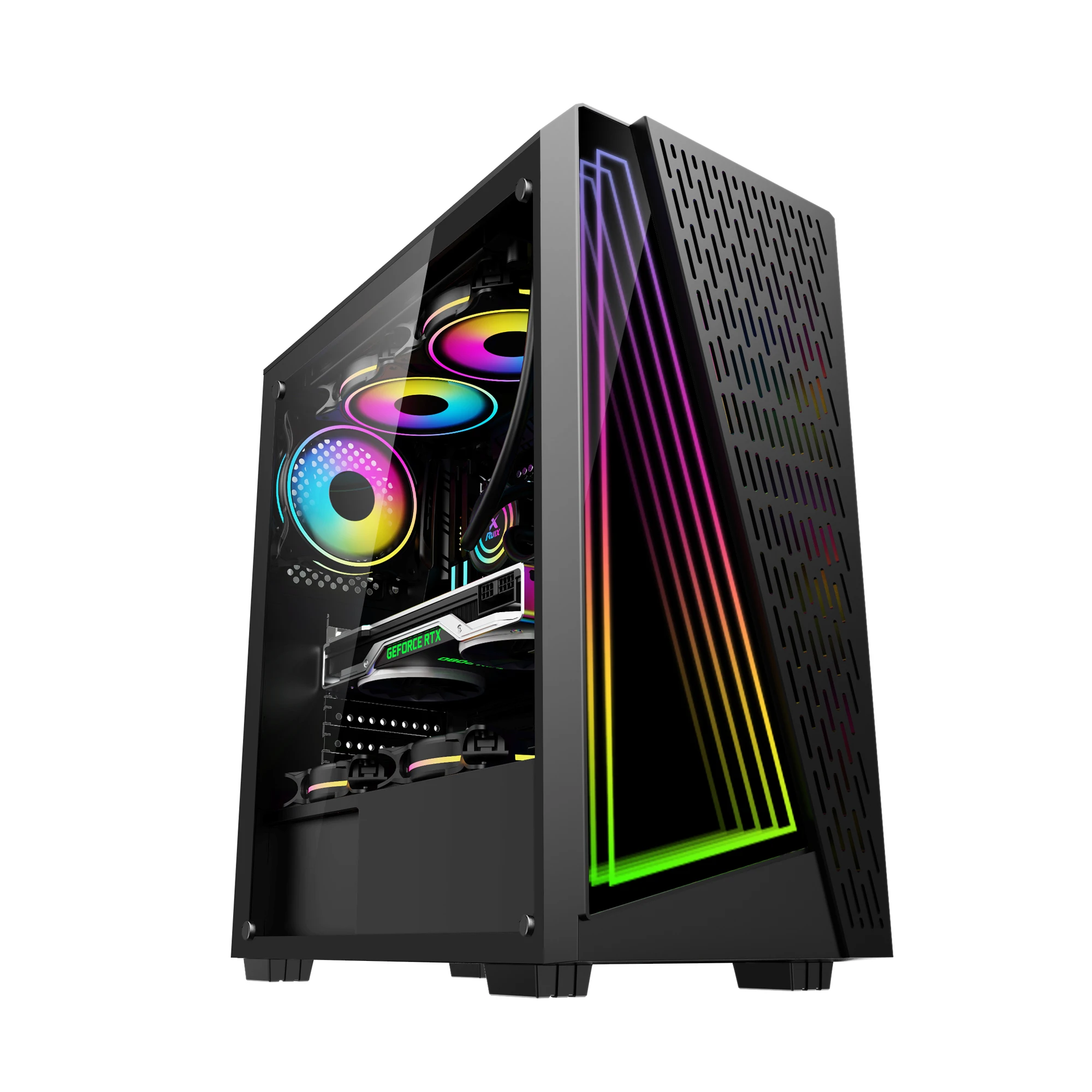 Игровые компьютерные Чехлы и башни из закаленного стекла с RGB-лентой ATX Gabinete для ПК