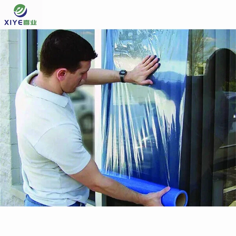 custom colour thickness strong toughness blue transparent temporary surface protection film for glass veranda
