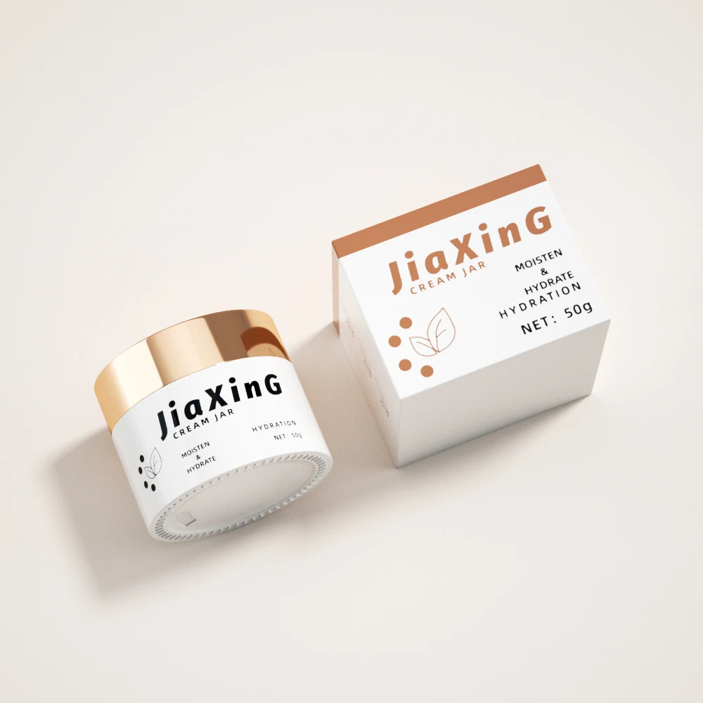 Customized paper box 5g 10g 20g 30g 50g pink cosmetics jars empty skincare packaging glass face cream jar with screw lid