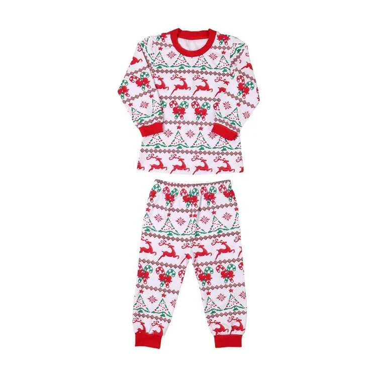 
Wholesale Winter Christmas festival design long sleeve baby matching outfit boys or girl outfit Christmas Pajamas 