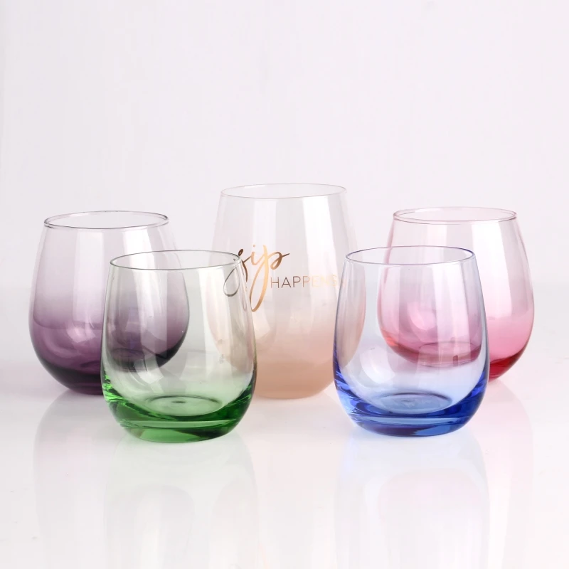 High quality lead free cheap custom logo 15oz glass cup for wine