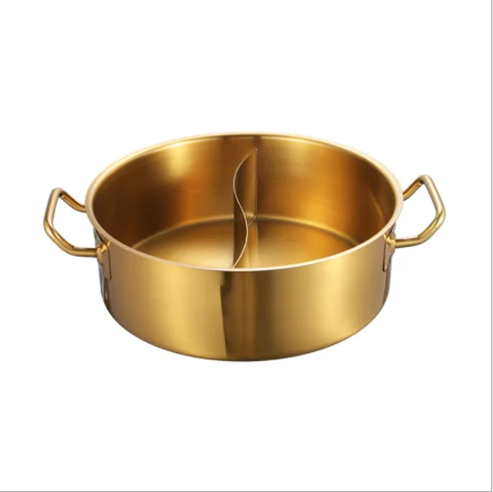 
XINCHU Golden Stainless steel Two Flavor Mandarin duck hot pot 