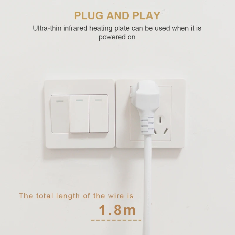 Heating Panel 350w Infrared Heater without Theromastat Electric Thermostat Carbon Fiber Outdoor Ceiling Ceiling Tile 3 Years