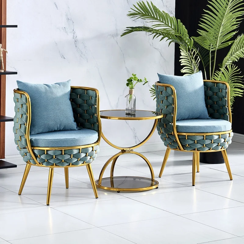 
Outdoor rattan chair leisure table and chair creative courtyard indoor balcony rattan sofa garden chair small tea table three pi 