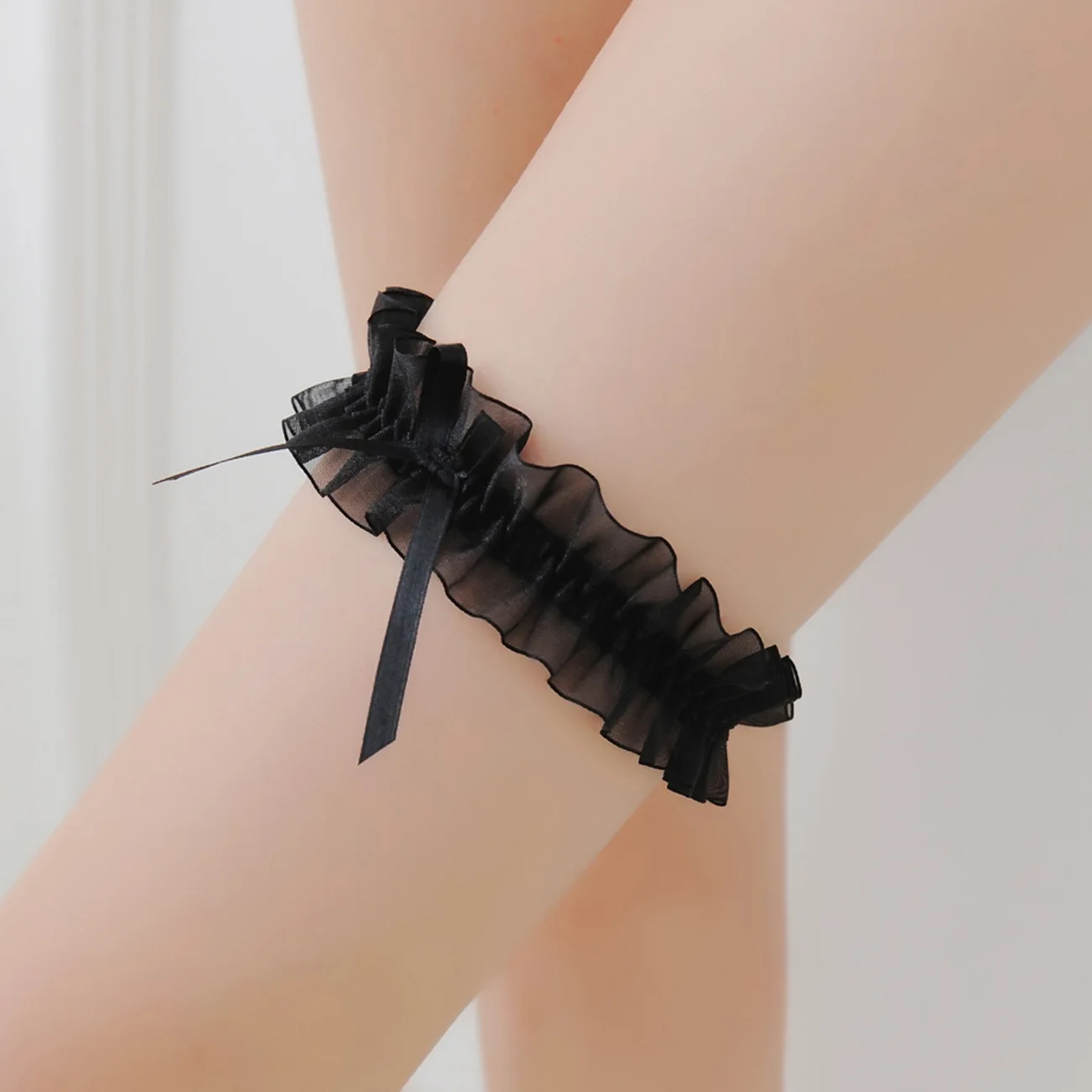 Amazon wedding bridal garter belt lace with bowknot Thigh Ring Gift Neck Ring Legs loop for women sexy