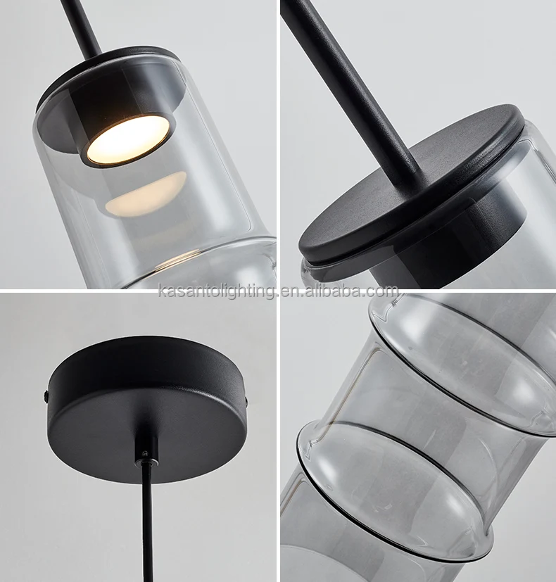 Modern Nordic Design Glass Bamboo Forest Chandelier Iron Hanging Pendant Light Room Hotel Small Size Easy Project Installation