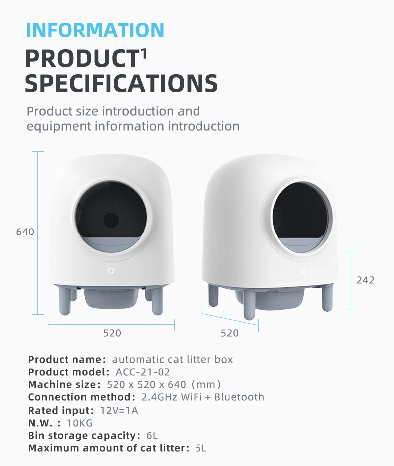 Wholesale Self-Cleaning Cat Litter Box Petree WIFI App Control Second Generation Automatic Intelligent Cat Litter Box Cat Toilet
