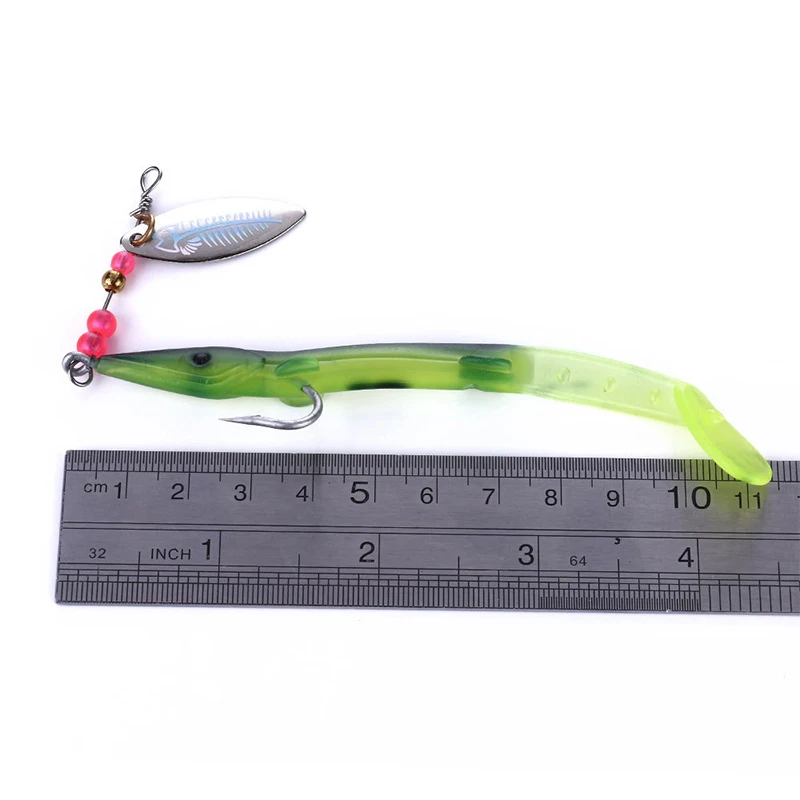 WEIHE 11.5cm 6.2g artificial soft fishing lure pvc fishing bait with hook and spoon