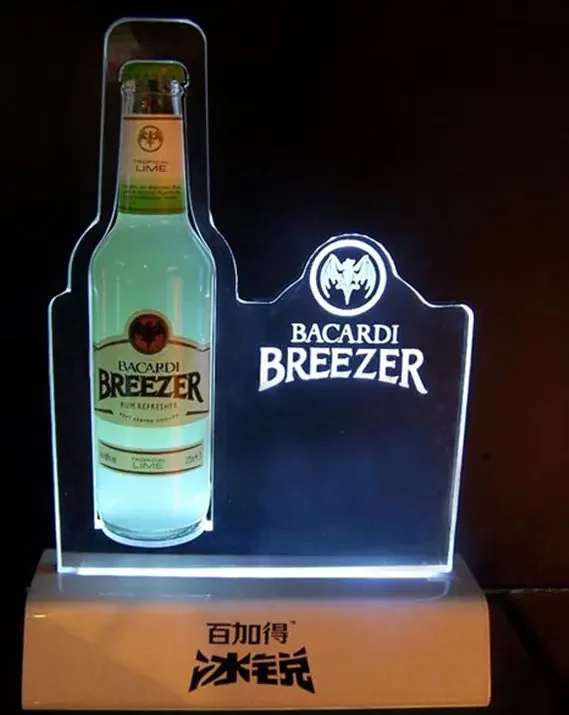 custom acrylic led beer branding logo sign tent glorifiers display stand for alcohol whiskey vodka wine rum champagne liquor