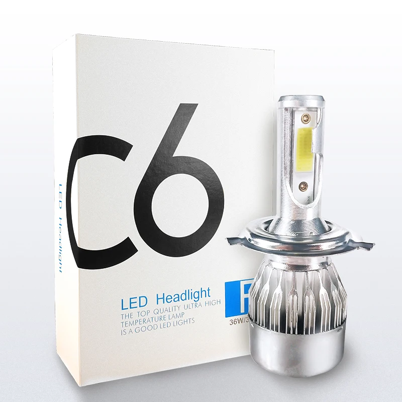 High Lumen height power LED headlights C6_H4 12V 36W 3800lm 6000K auto lighting system LED headlights