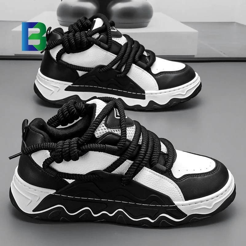 Mens Shoes New Korean Version Versatile Sports Dad Shoes Fashionable Thick Soled Bread Shoes