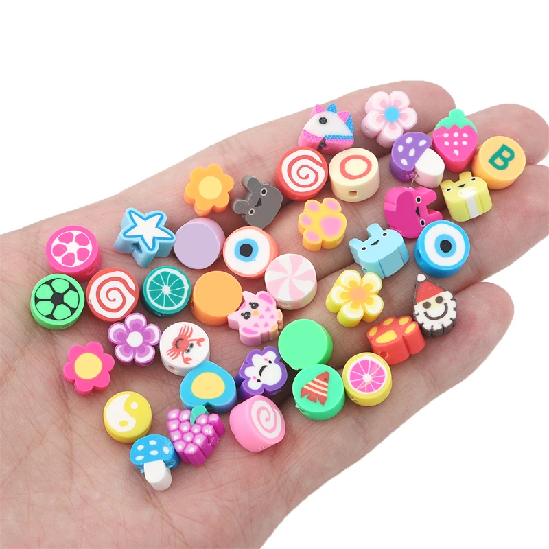 Hot Christmas Polymer Clay Bead Soft Pottery Beads Ornaments Decorative Diy Beads And Charms For Jewelry Making Accessories Kit