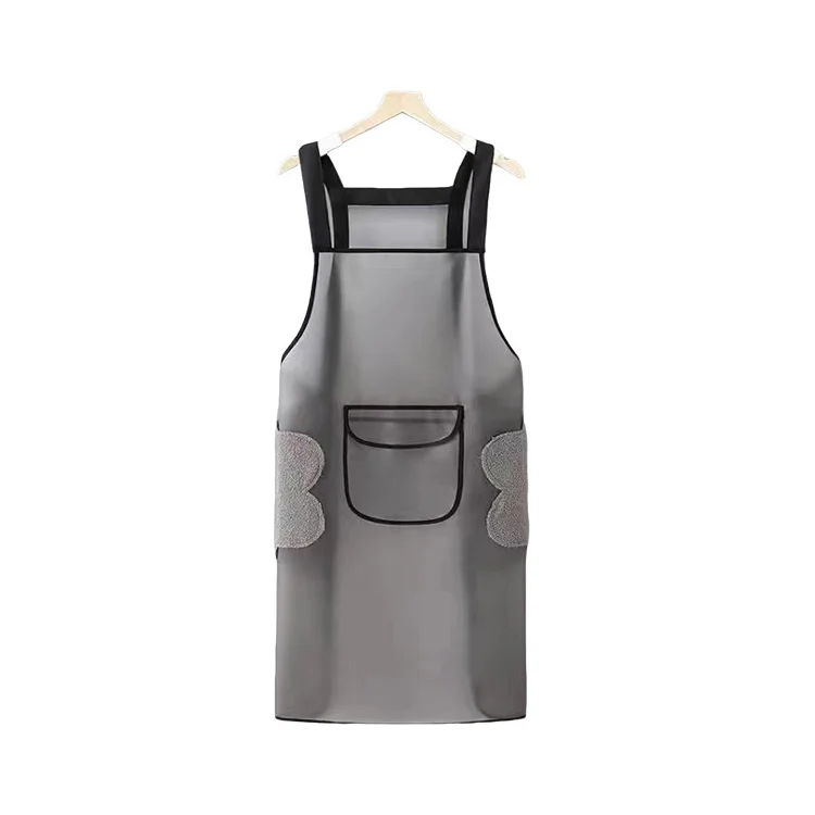 Customizable logo adult cleaning polyvinyl chloride waterproof straps high quality fatter plus large plastic kitchen apron