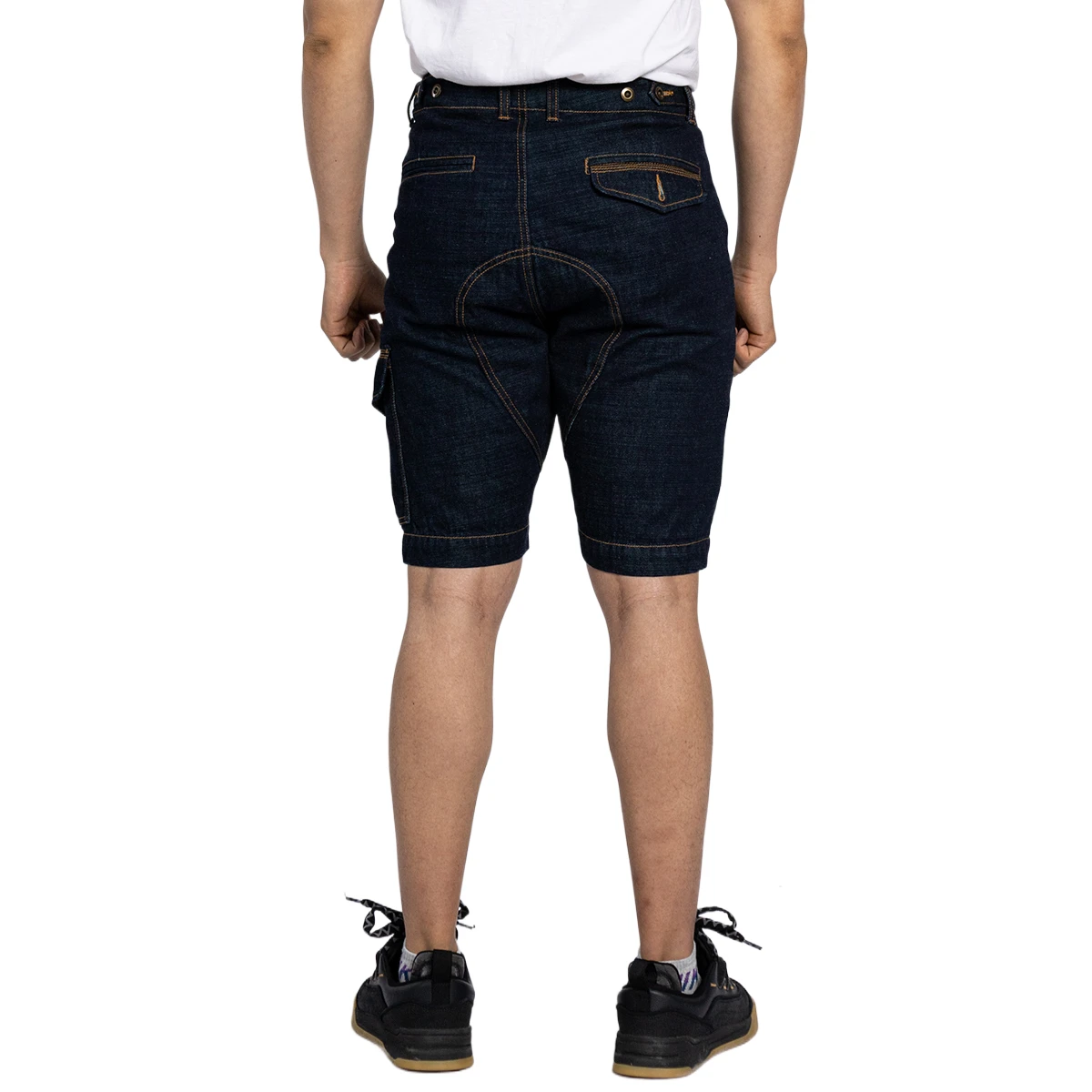 Factory Wholesale Dark Blue Muti Pockets Cargo Shorts for Men Designer Patchwork Denim Shorts
