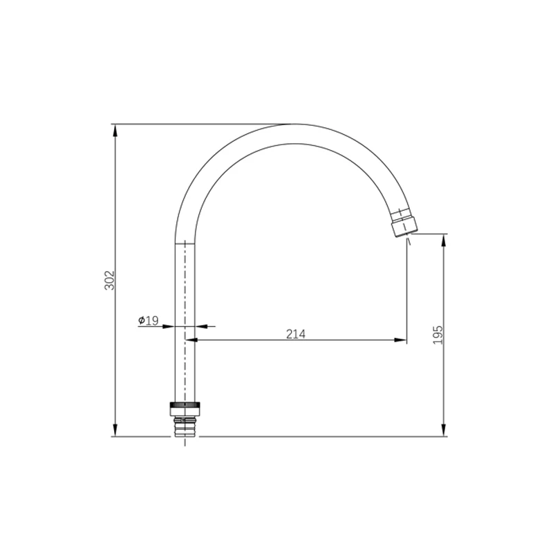 Chrome Gooseneck Rotating Stainless Steel Nozzle Suitable For Commercial Kitchen Sink Faucet