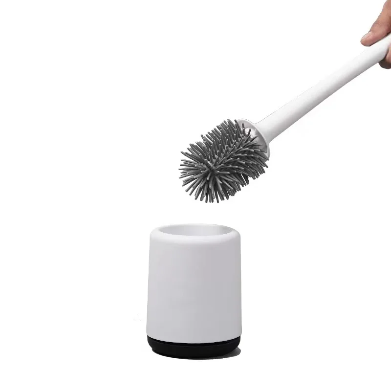 Deep Cleaning Toilet Brush Silicone Toilet Brush with Leakproof Holder and Wall Mounted Holder for Bathroom Cleaning
