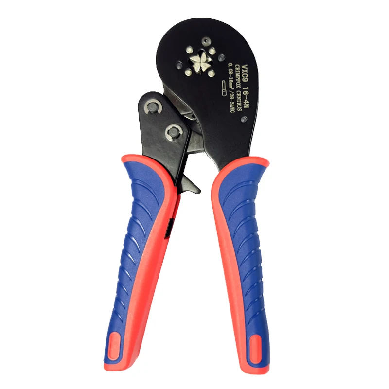 HSC8 16-4 Crimping Plier 28-5AWG 0.08-16mm Quadrilateral Ratcheting Ferrule Crimping Tool Crimper with 1200PCS Terminal