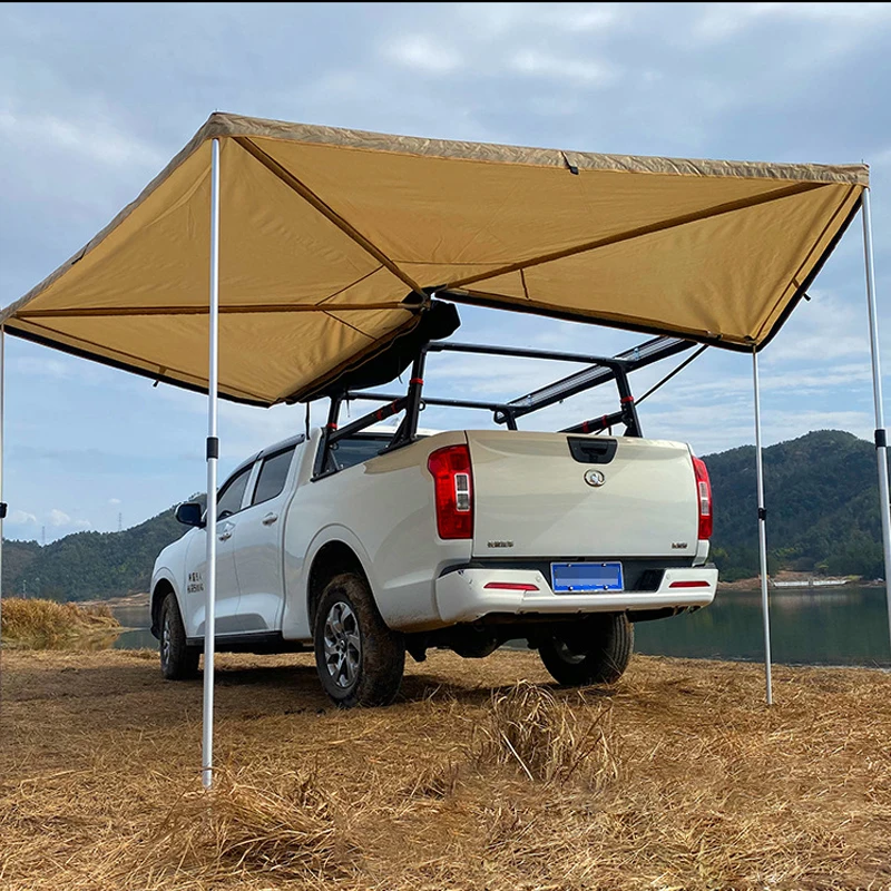270 Degree Car Side Tent Sun Shelter Awning 2M 2.5M Sector Fan-Shaped Oxford Cloth Camping Canopy Rainproof Vehicle