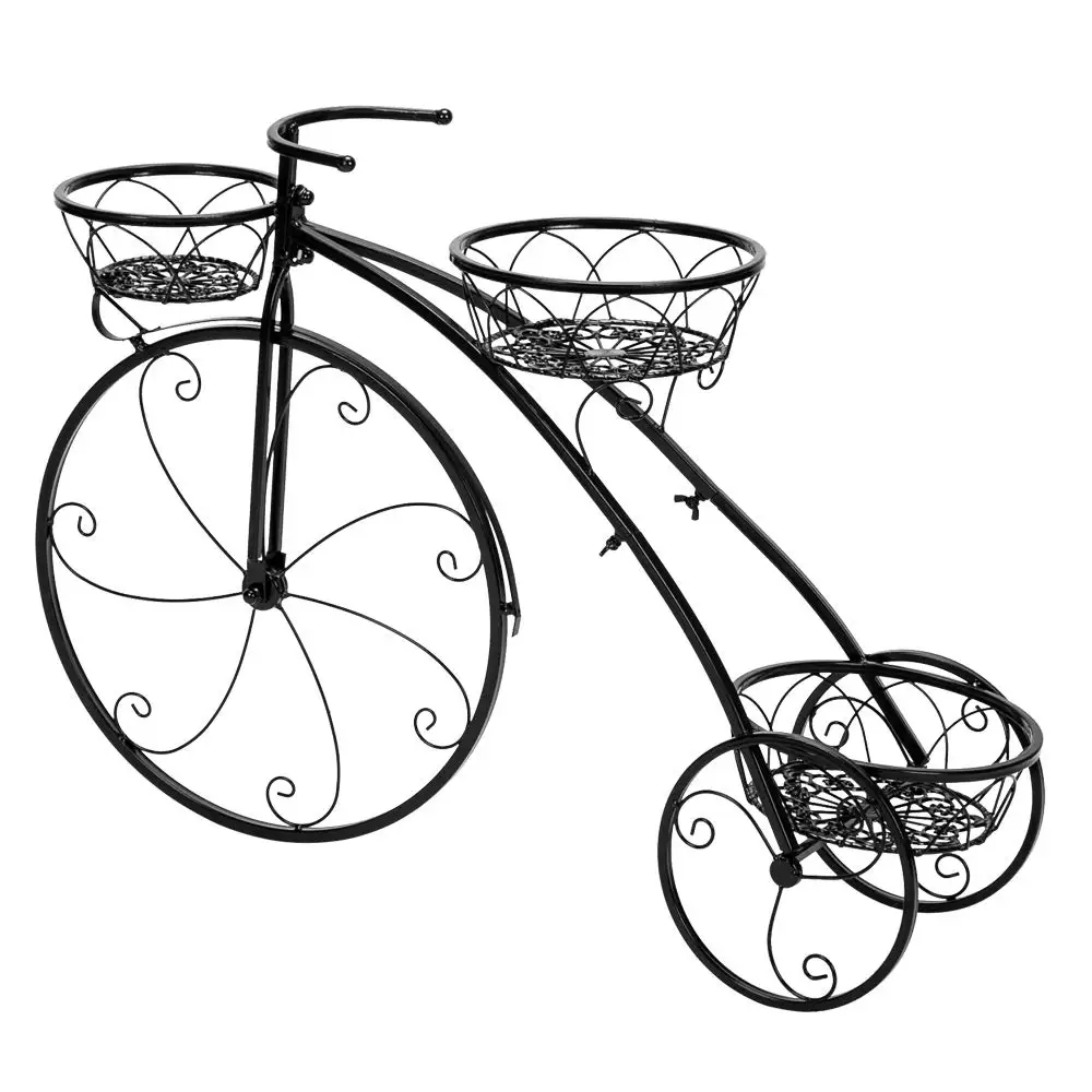 Outdoor and Indoor metal Bicycle design plant stand Home Garden Decor Wrought Iron flower pot rack