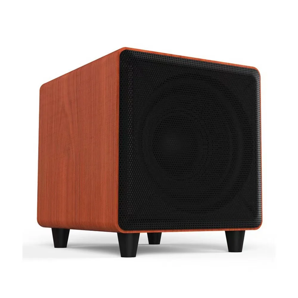 fashion active subwoofer speaker 10 inch 300w wooden color