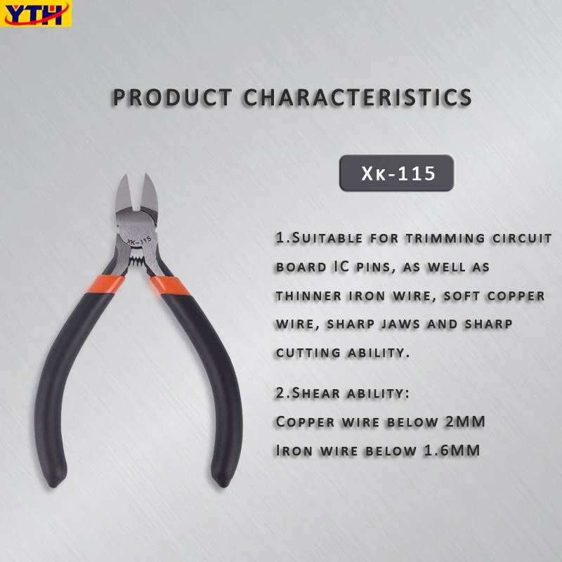 YTH Pliers XK-115 115mm Wishful Clamp Side Cutting Nippers Diagonal Pliers Hand Tool Cutter Jewelry Crafting Plier Designer