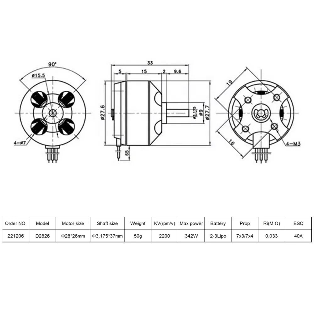 Бесщеточный двигатель 9imod D2826 2200KV 1400KV 1000KV 930KV для гоночных дронов RC FPV мини-мультикоптеров самолета с неподвижным крылом