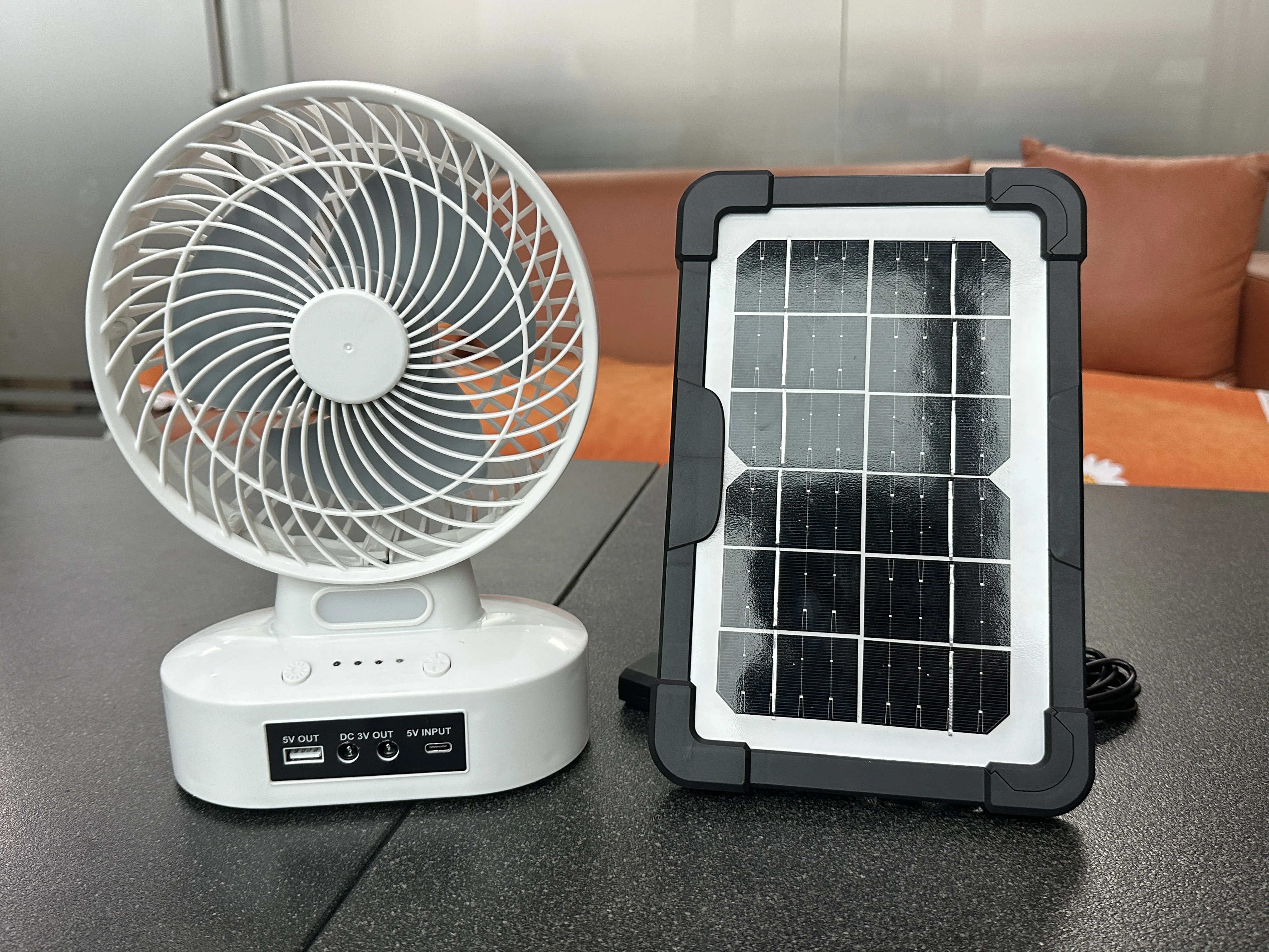 7 inch Desk Fan Manufacturer Portable solar mini desk fan Ventilador Recargable  phone charging ventilateur ventilateur