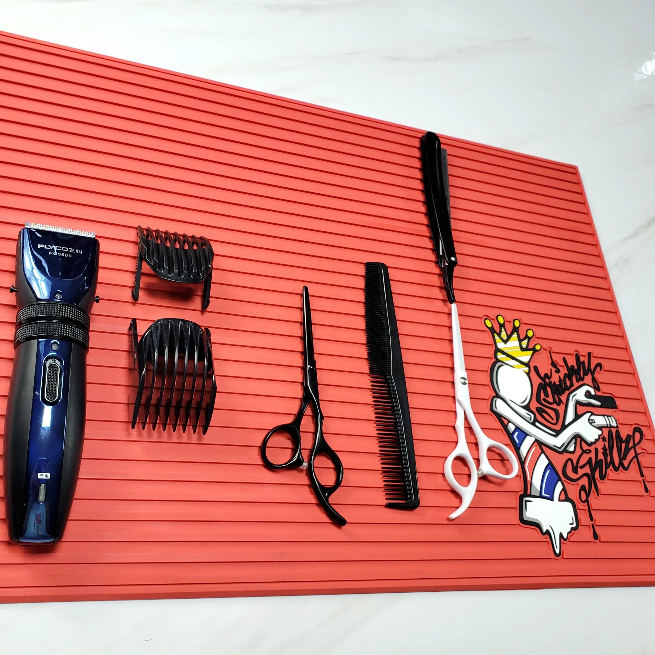 Hairdressing Tools Custom Table Anti-skid Silicone Magnetic Mat for Barber