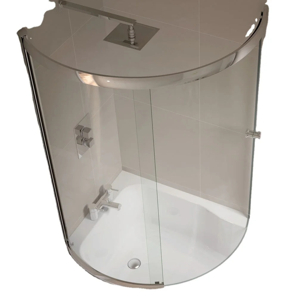 Bathtub Shower screen waterproof hinge move tempered glass