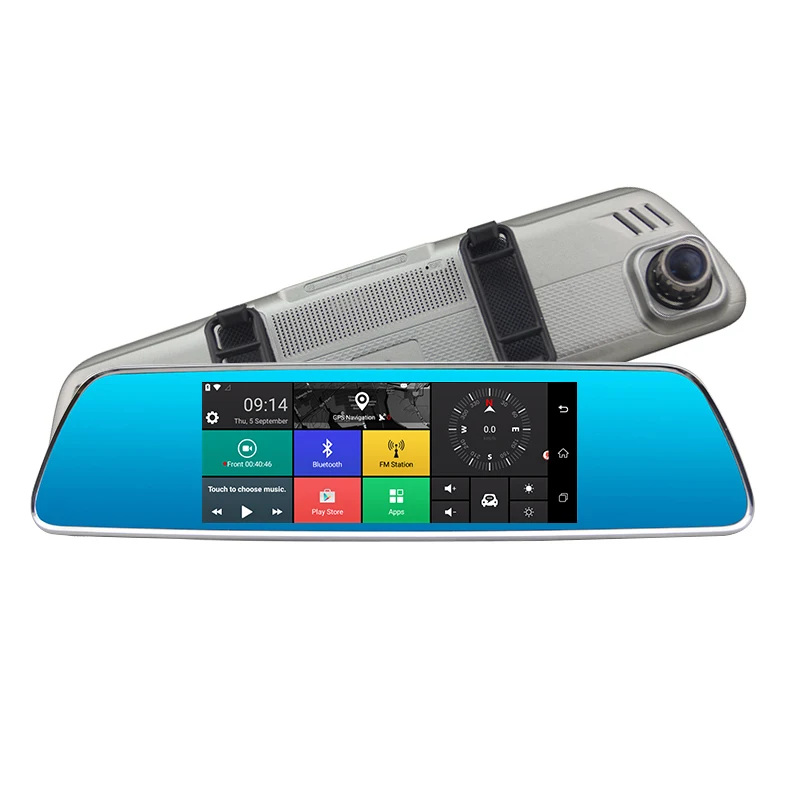 Hawkeye 7 inch 4G Android 5.1 GPS Navigation WiFi Blue tooth Phone Call 2G RAM DVR Rear View Dual Camera Dash Cam Mirror