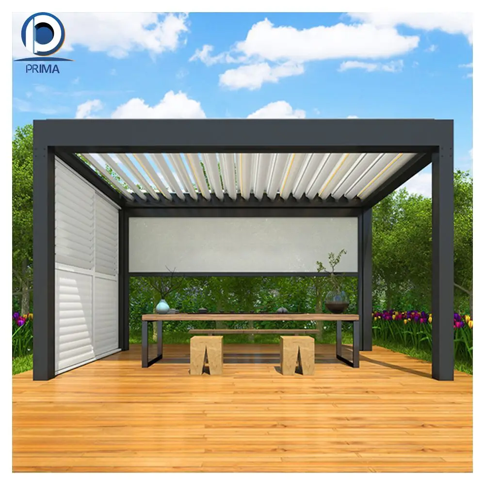 PRIMA free stand movable aluminum pergola for house roof modern outdoor pergola