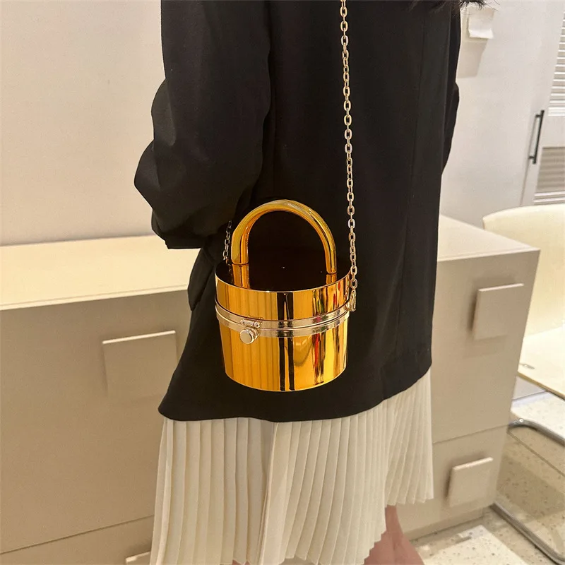 2023 Acrylic Wedding Handbags metal chain sling crossbody bag women dinner clutch bag evening bags luxury design clutch purse