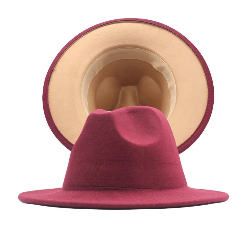 
New Amazon Fashion Double-sided Flat brim Jazz Hat Unisex Polyester Fedora Hat 