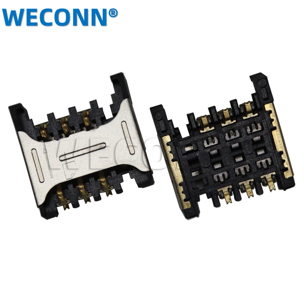 Профессиональный производитель 2,4 H 2,6 H PUSH PULL Тип 6-контактный разъем MICRO SIM-карты гнездовой разъем для внешней сварки для SMT
