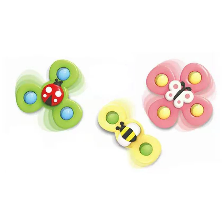 Hot Selling Baby toys Sensory Spinning Sucker Bath Water Spin Toys Suction Base Rotating Toy for Baby
