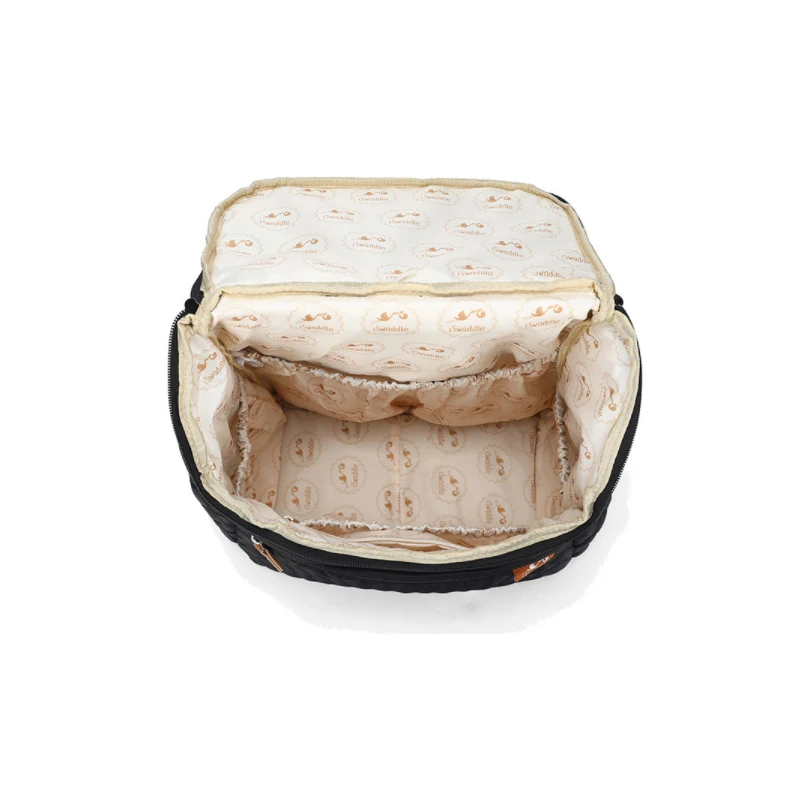 Quilted Pattern Mylon Black Backpack Diaper Bag Mummy Maternity Nappy Bag