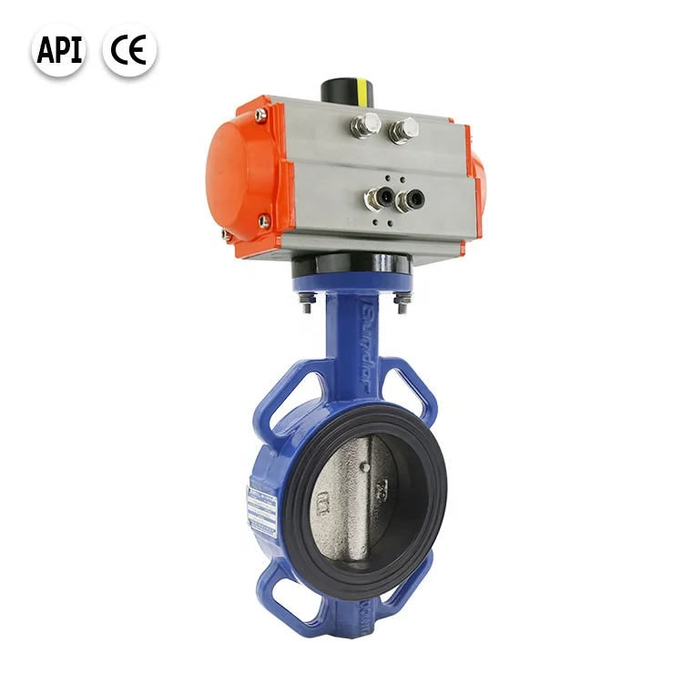 Bundor 2'- 44' 10K/150LB EPDM wafer type butterfly valve with pneumatic actuator