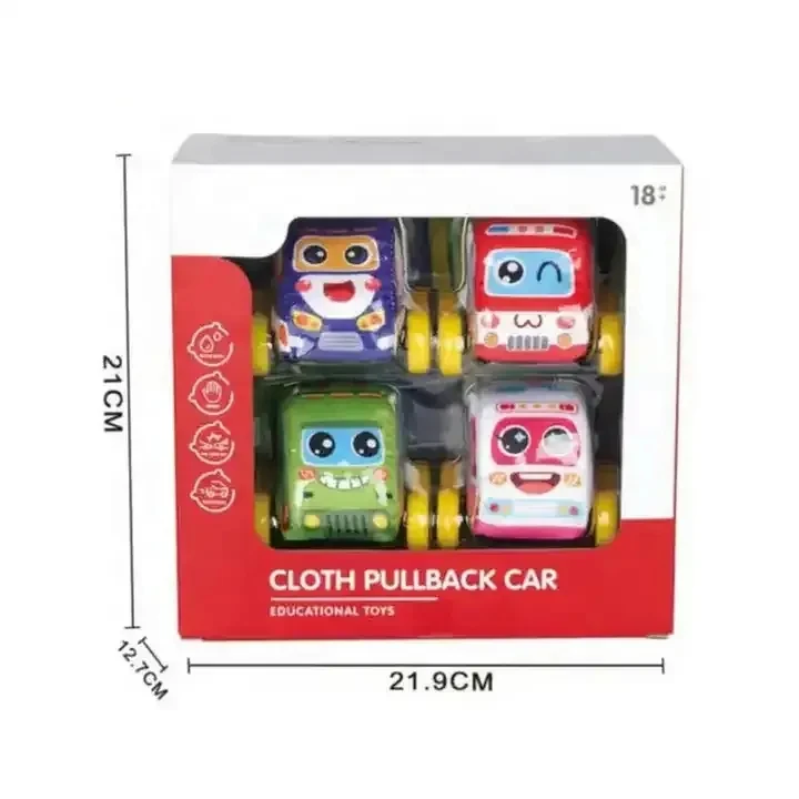 Hot Sale Early Educational Cartoon Cloth Pullback Car Baby Crawling Carpet Soft Toy Set Game Mat For Baby