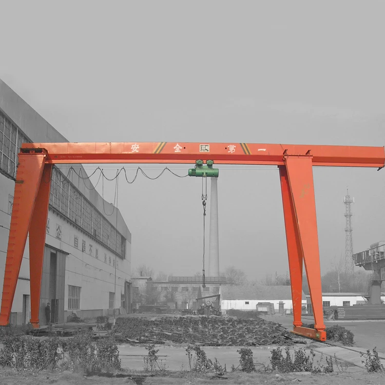 General workshop use hoist box frame 20 ton single girder gantry crane